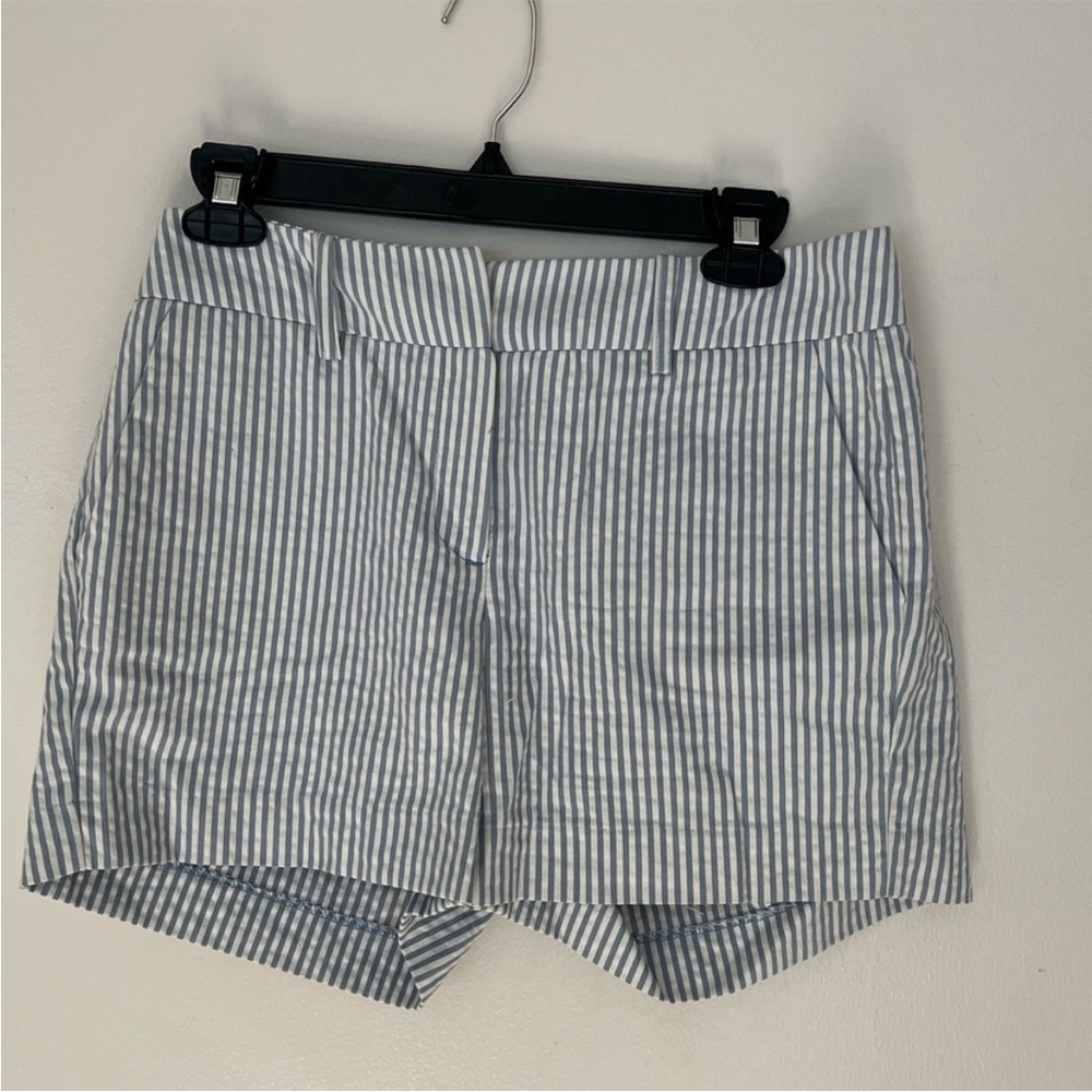 Sandro Blue and White Striped Women Shorts